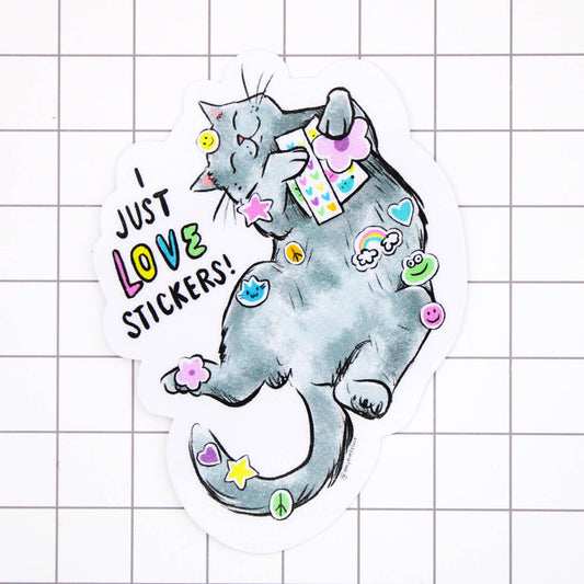 I Just Love Stickers Cat Sticker