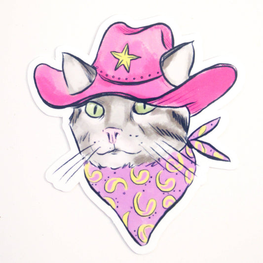 Cowgirl Kitty Sticker