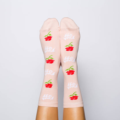 Fuck Off Roses Crew Socks (Small)