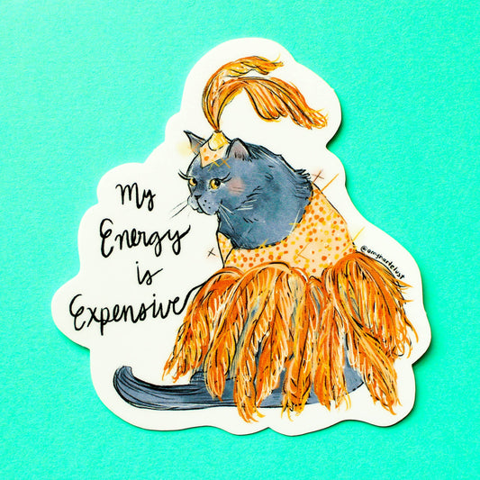 “My Energy is Expensive” Swiftie Cat Sticker