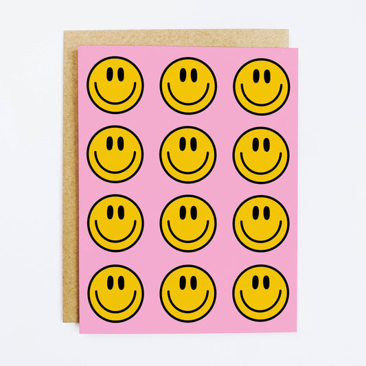 Happy Smiley Faces Greeting Card