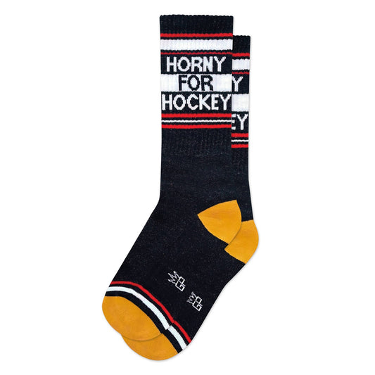 Horny For Hockey Retro Crew Socks