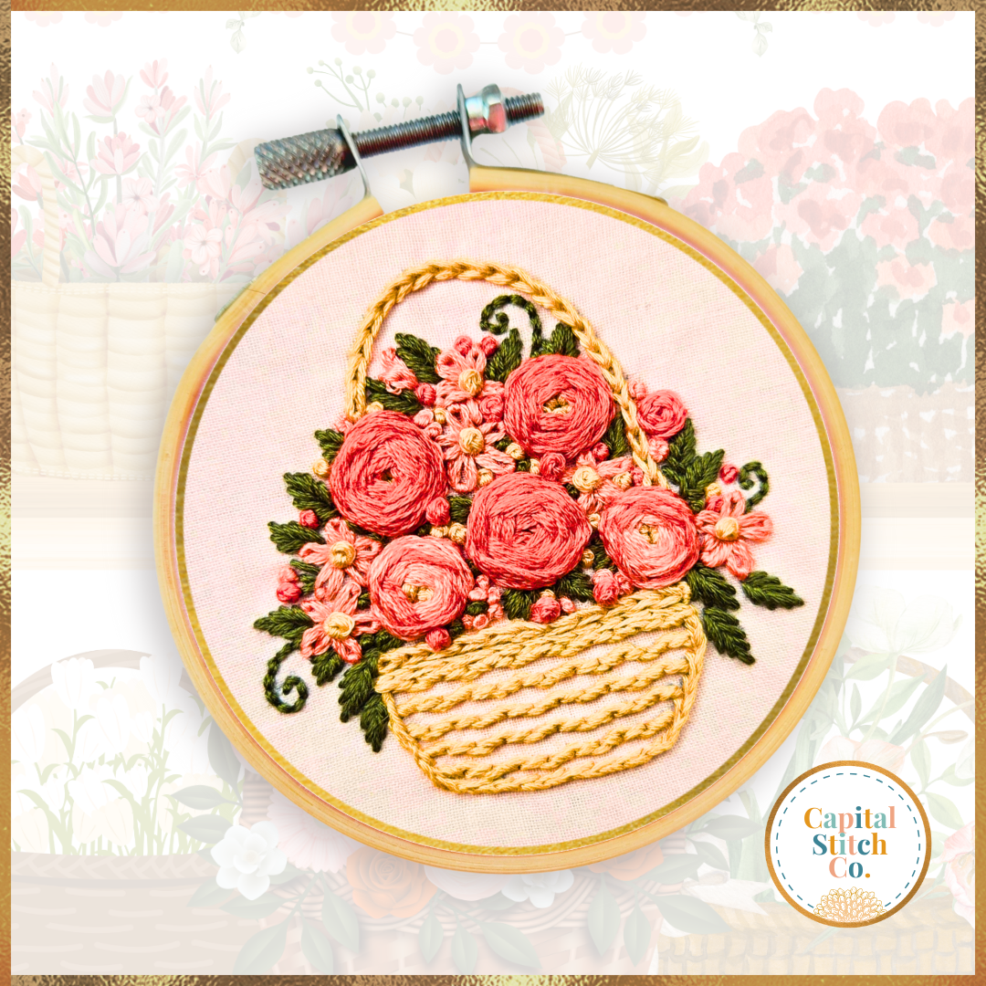Basket Bouquet Mini Embroidery Kit