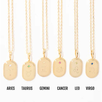 Zodiac Birthstone Pendant Necklace: Cancer