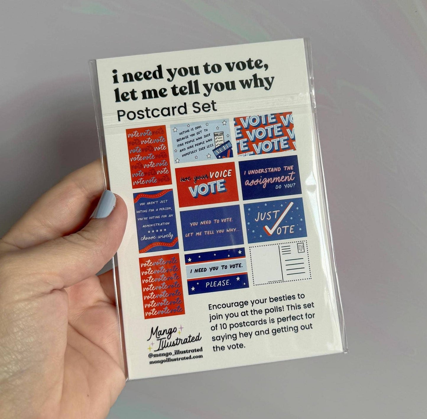 I Need You to Vote Postcard Set