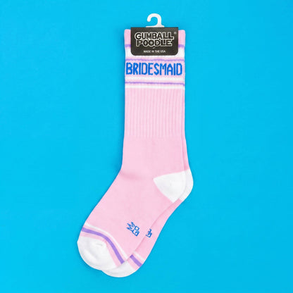 Bridesmaid Retro Pink Crew Socks