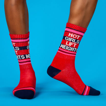 Hot Girls Lift Weights Retro Crew Socks