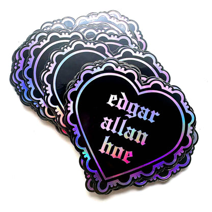 Edgar Allan Hoe Goth Heart Holographic Sticker