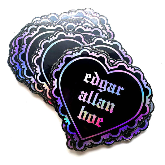 Edgar Allan Hoe Goth Heart Holographic Sticker
