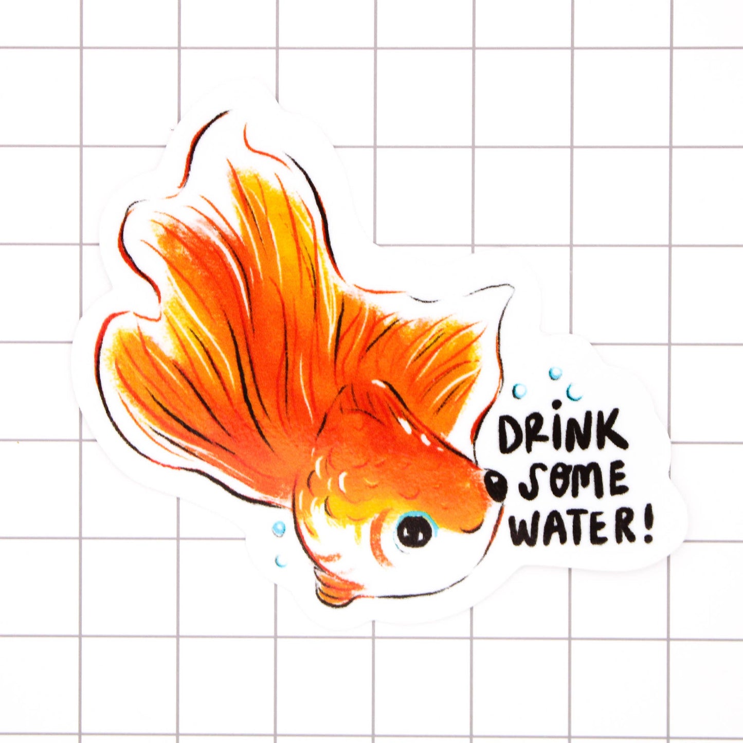 Drink Some Water Goldfish Sticker
