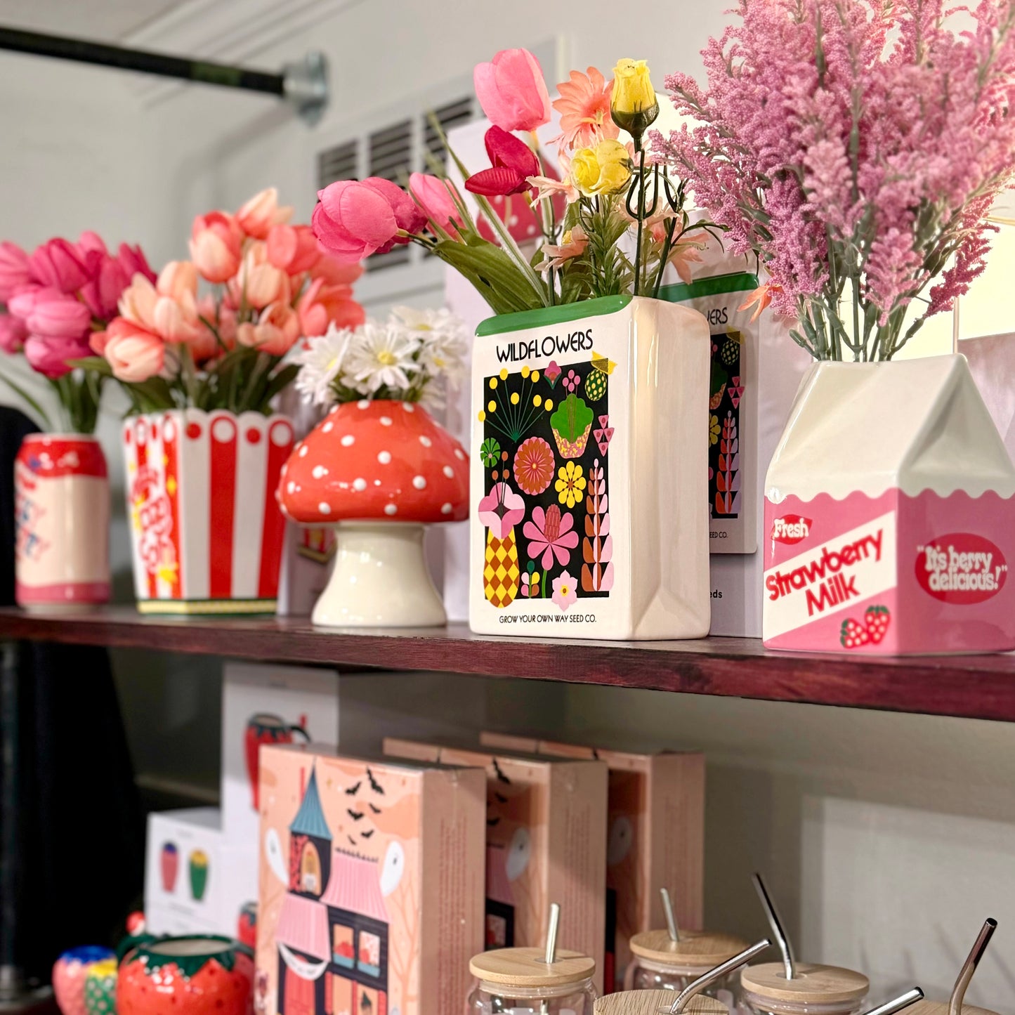 Wildflower Seed Packet Ceramic Vase