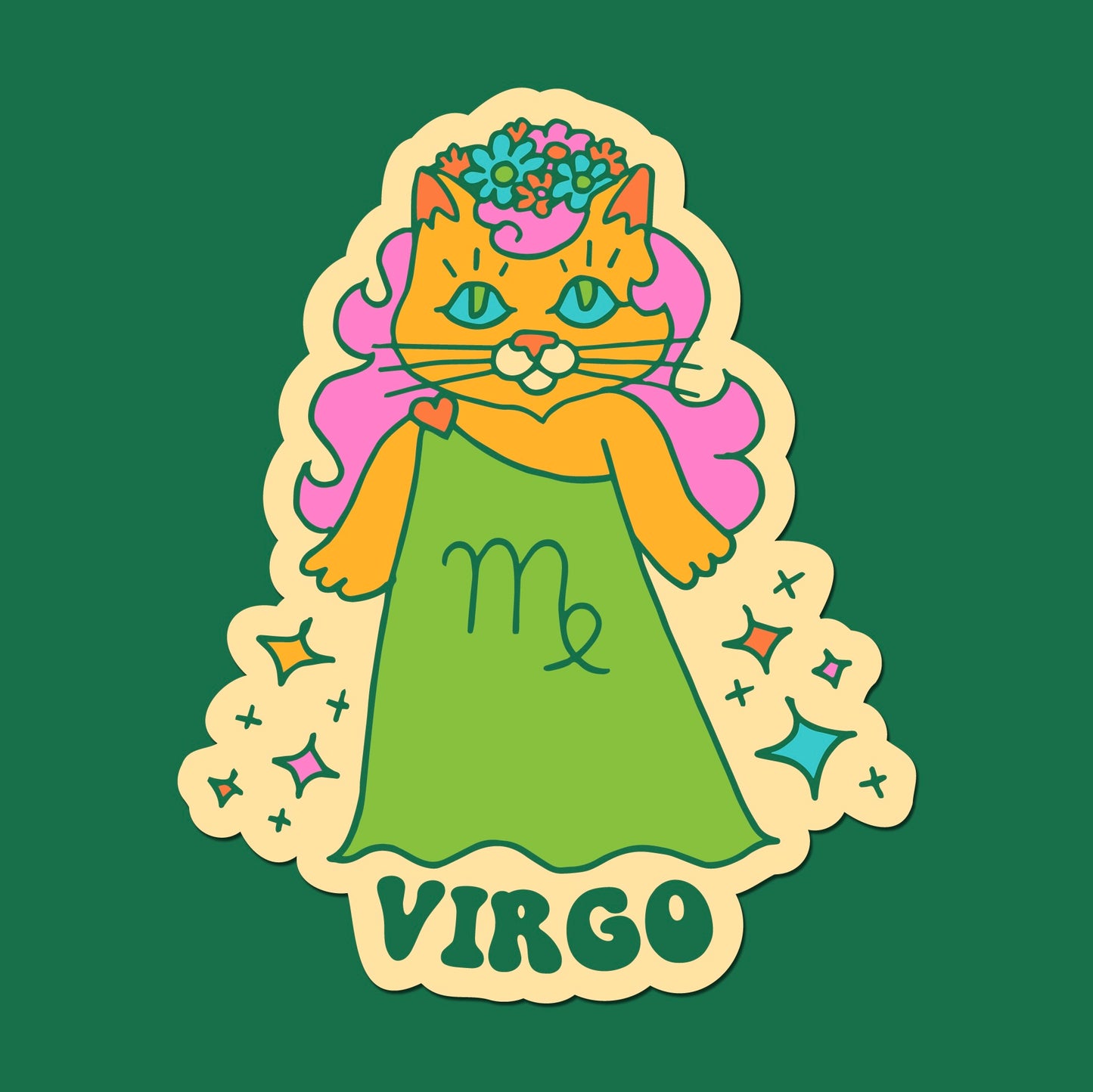 Astrology Cat Sticker: Virgo