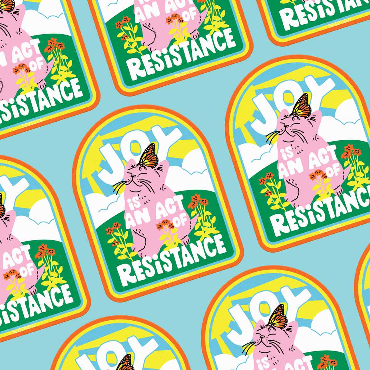 Joy is an Act of Resistance Kitten Sticker
