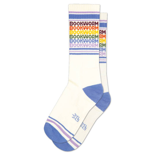 Bookworm Vintage Rainbow Gym Crew Socks