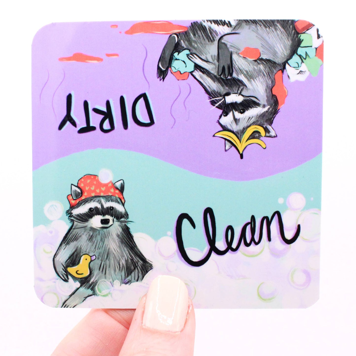 Raccoon Reversible Dishwasher Magnet