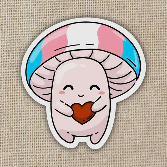 Trans Pride Flag Mushroom Sticker