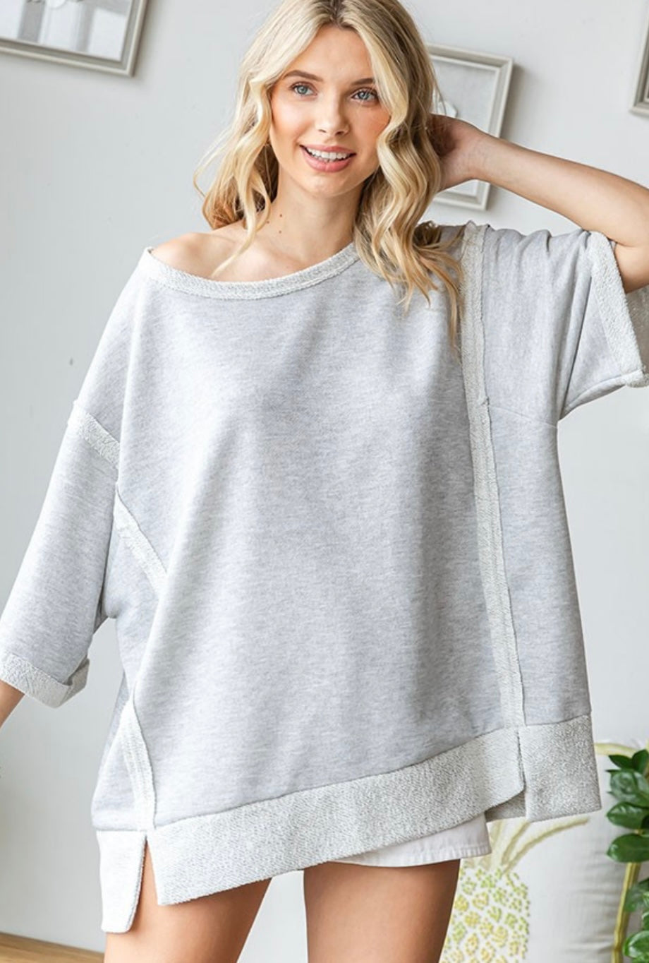 Grey Oversized Cozy Top (L)