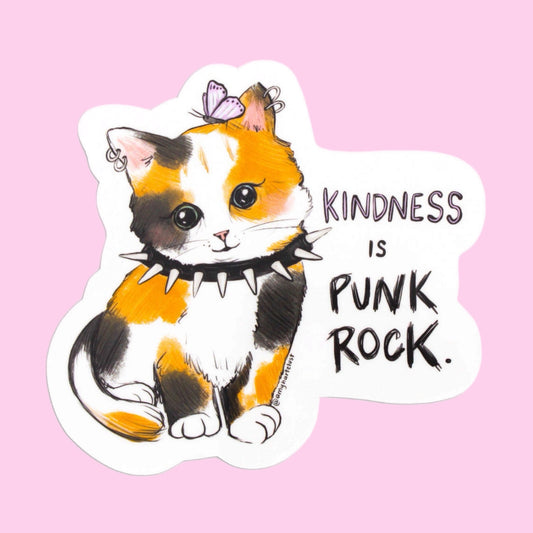 Kindness is Punk Rock Kitty Sticker