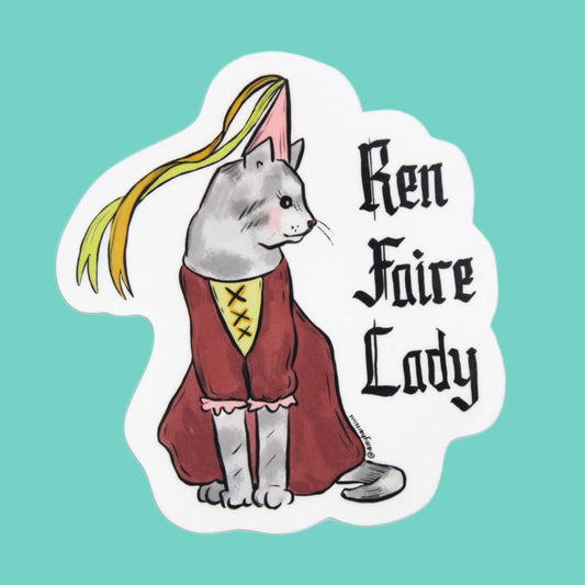 Ren Faire Lady Cat Sticker