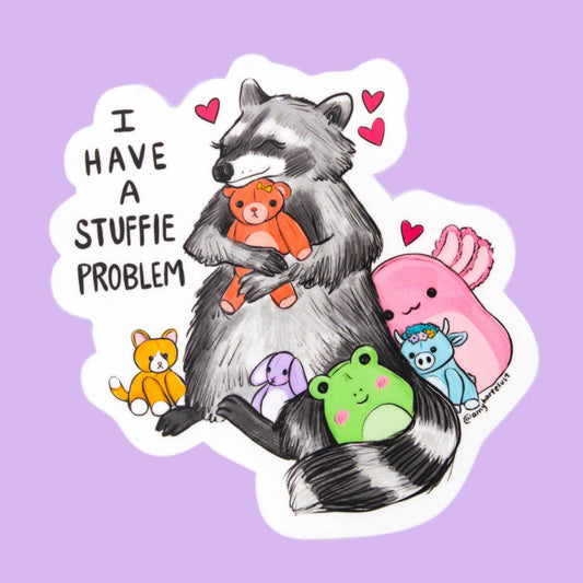 Stuffie Raccoon Sticker