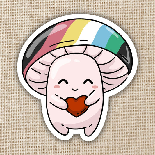 Disability Pride Flag Mushroom Sticker