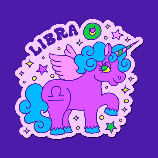 Astrology Unicorn Sticker: Libra
