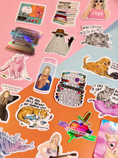 Swiftie Cat “Evermore” Sticker