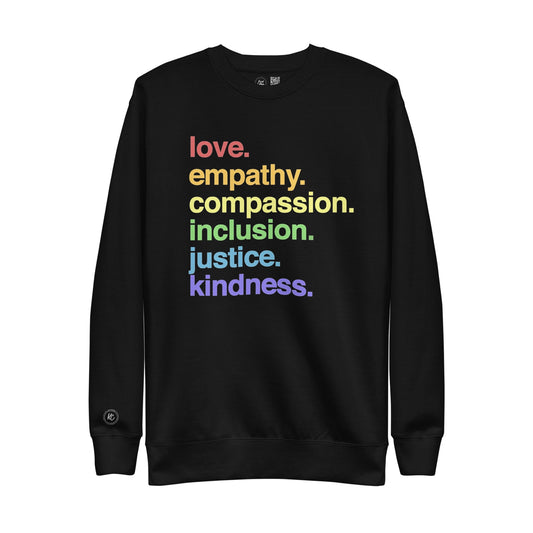 Rainbow Kindness Crewneck Sweatshirt (Black)
