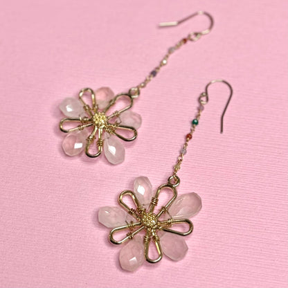 Rose Quartz Botanica Earrings