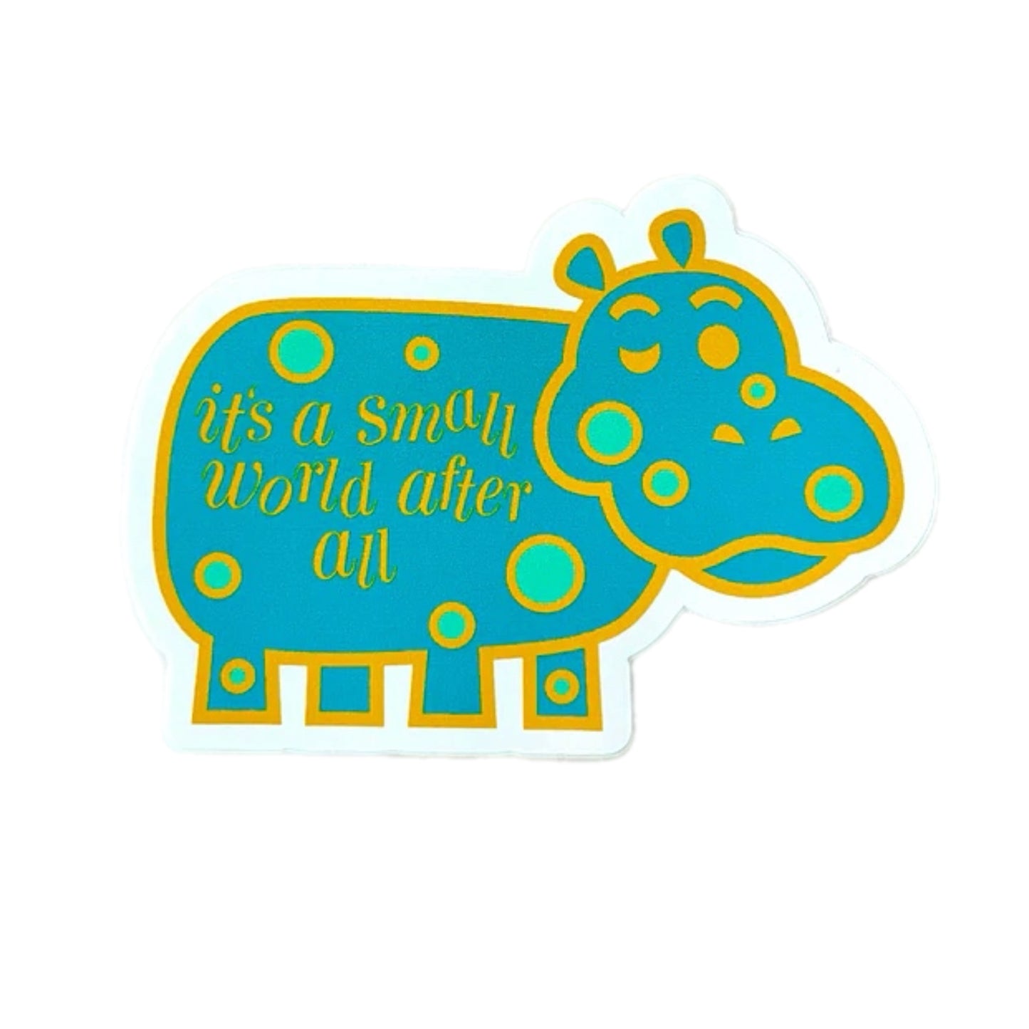 Small World Hippo Sticker