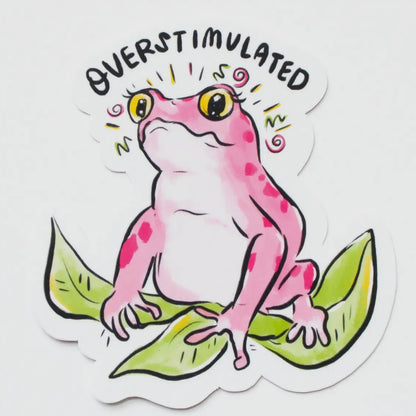 Overstimulated Frog Sticker