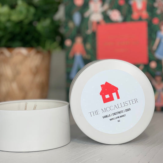 The McCallister Candle Tin (vanilla • chestnuts • cider)