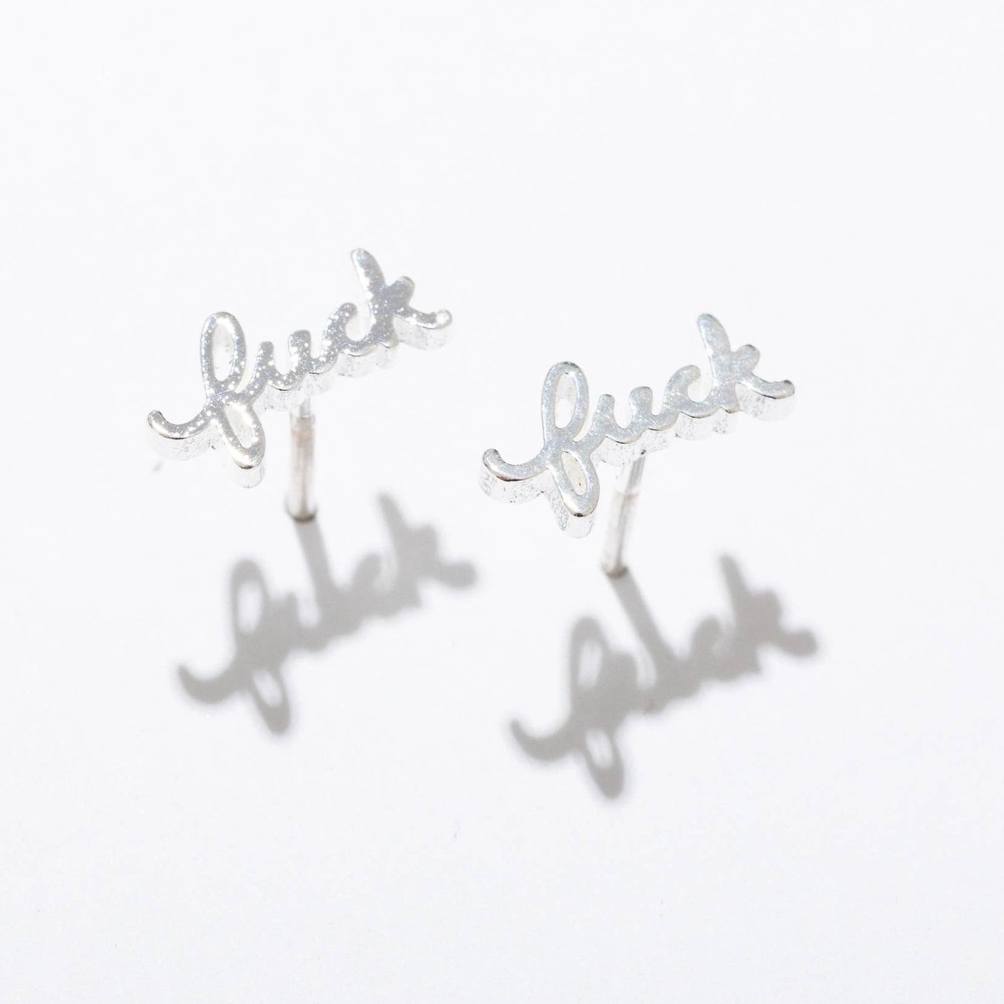 Fuck Stud Earrings (Sterling Silver)