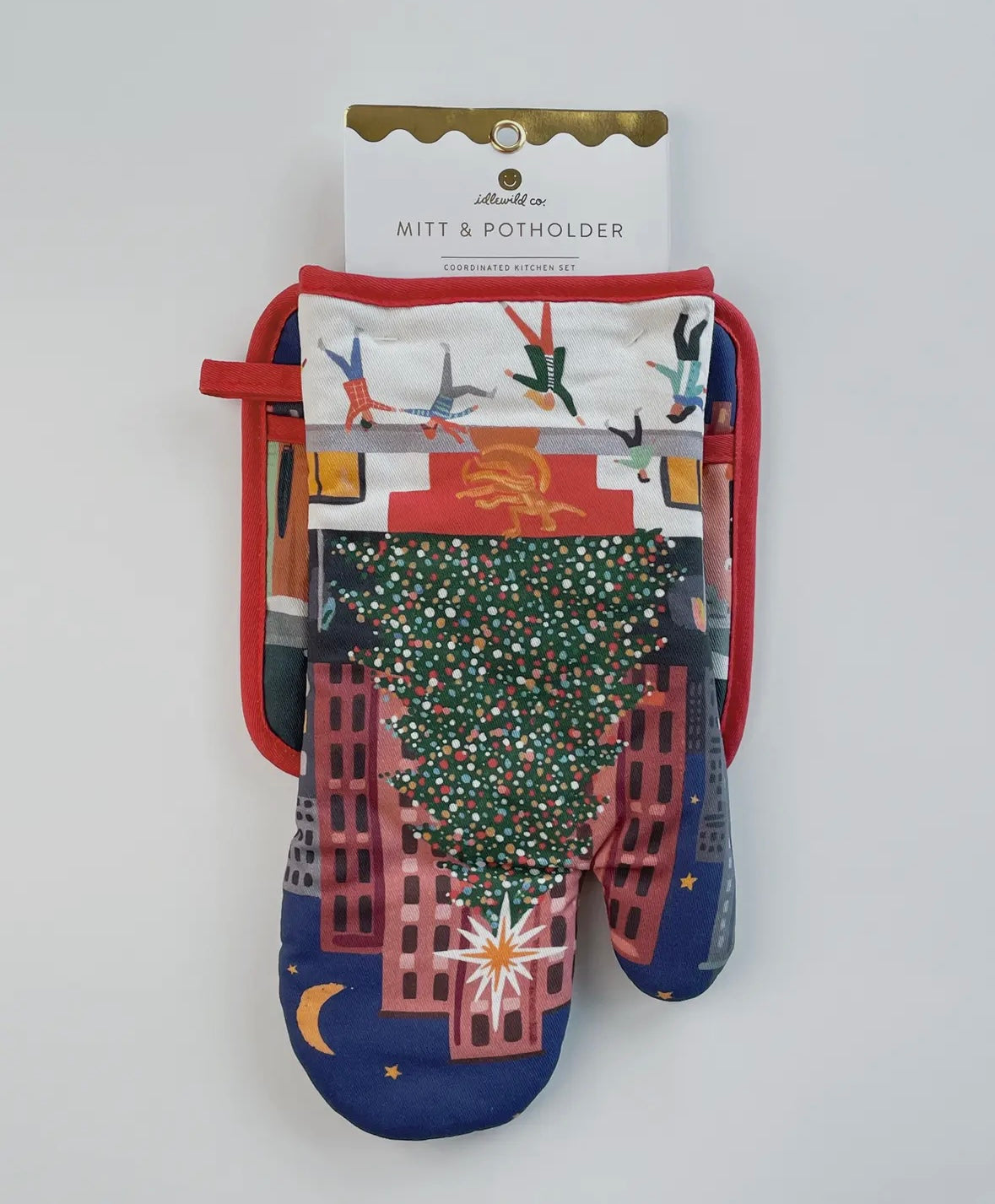 Rockefeller Christmas Tree Oven Mitt + Pot Holder Set