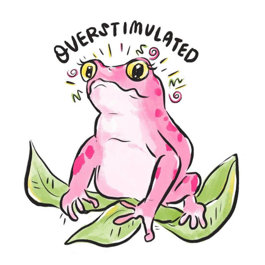 Overstimulated Frog Sticker