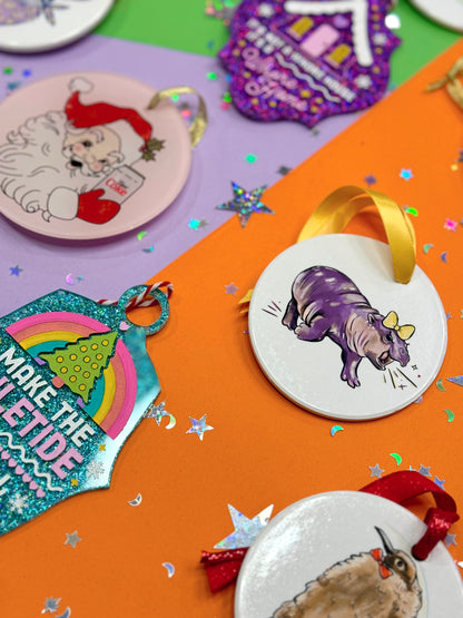 Moo Deng Hippo Ornament