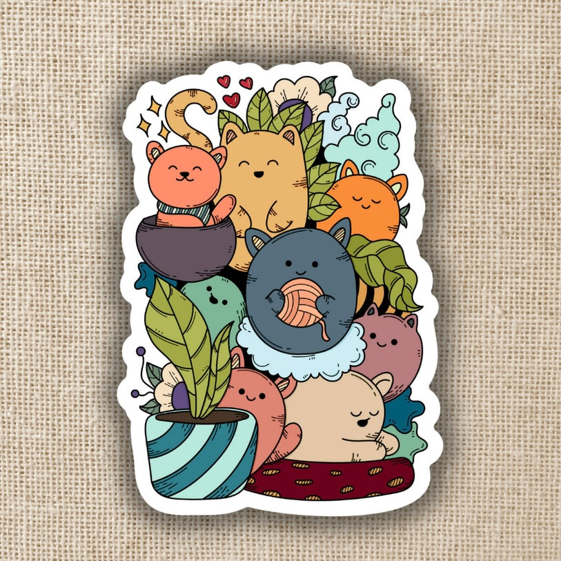Pile of Cute Cats Sticker