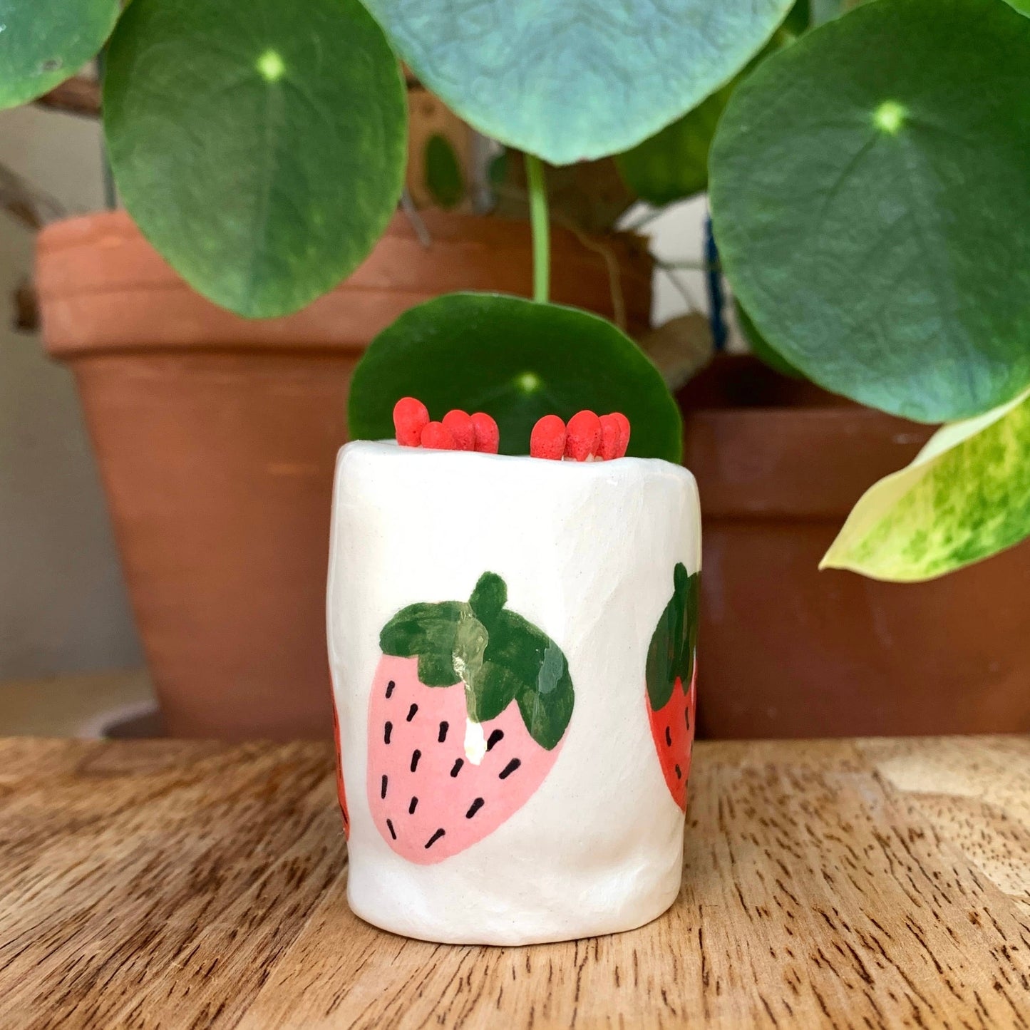 Ceramic Match Holder (Strawberries)
