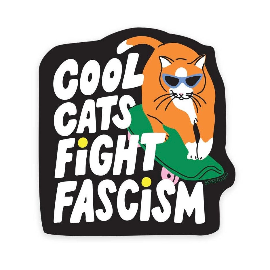 Cool Cats Fight Fascism Sticker
