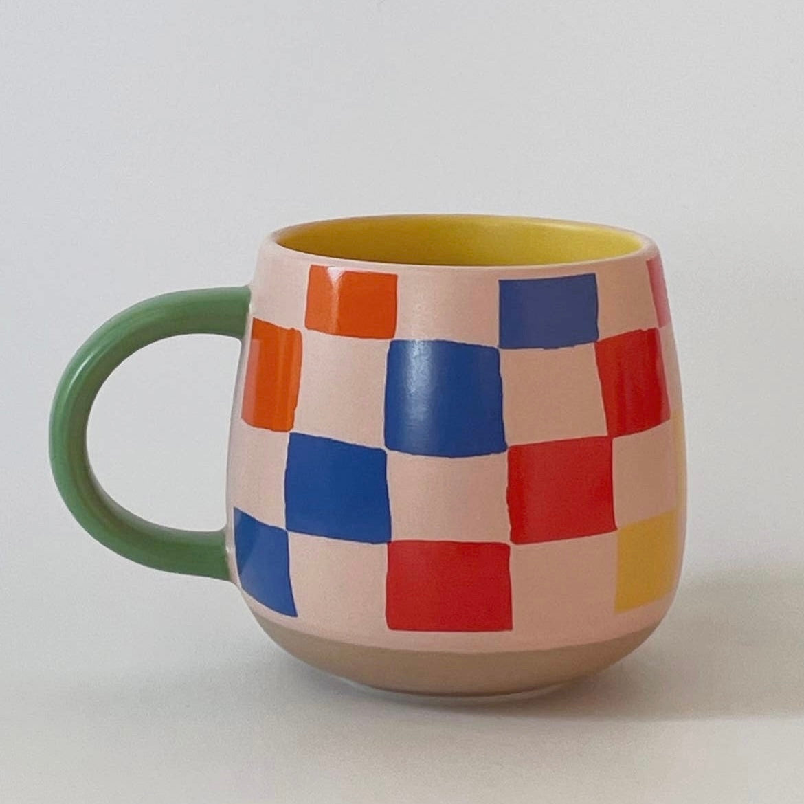 Retro Checkerboard Ceramic Mug