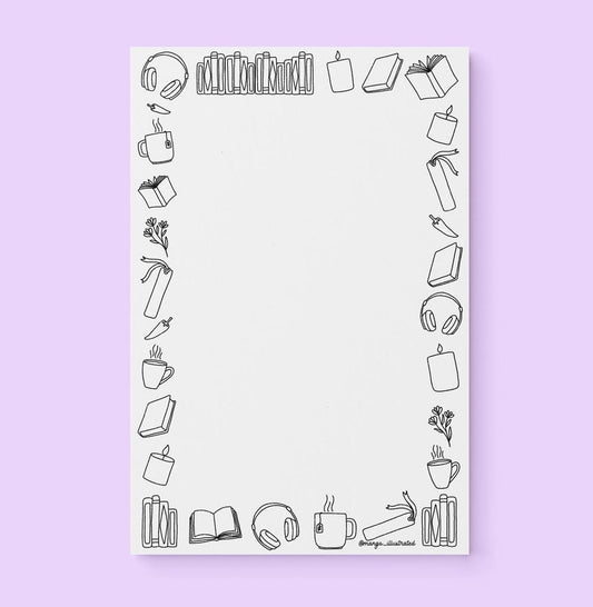 Book Doodles Color-In Notepad