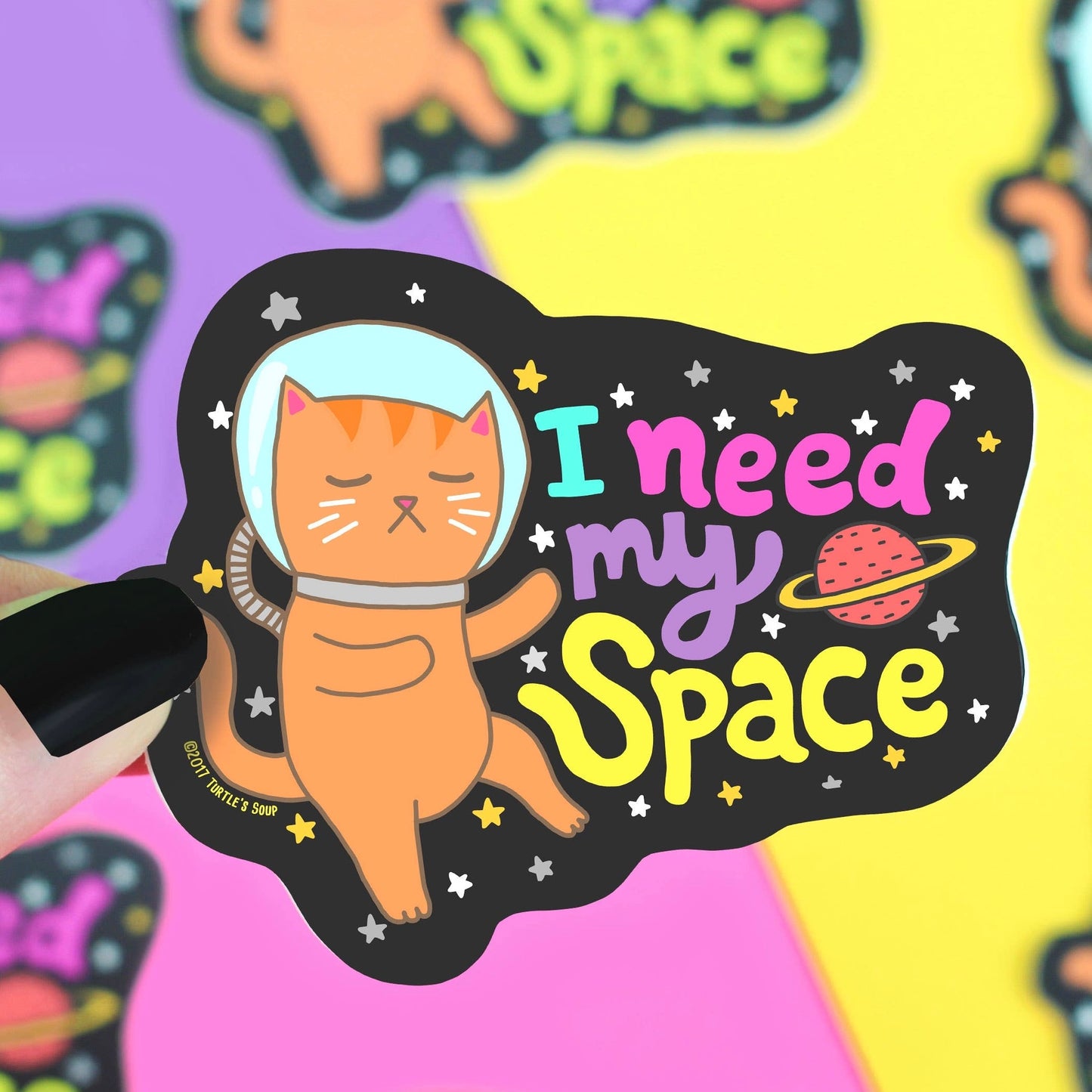 I Need My Space Galaxy Cat Sticker