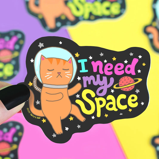 I Need My Space Galaxy Cat Sticker