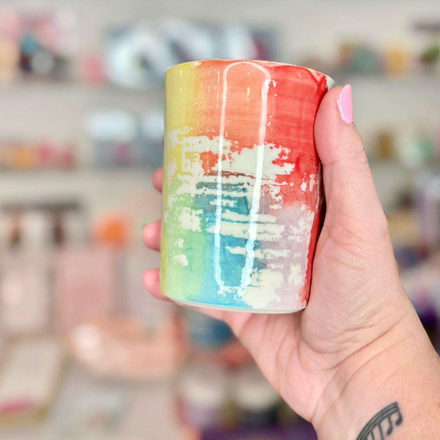 Handmade Rainbow Concrete Cocktail Cup