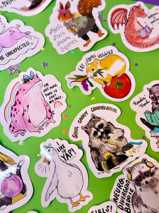 Manic Pixie Dream Squirrel Sticker
