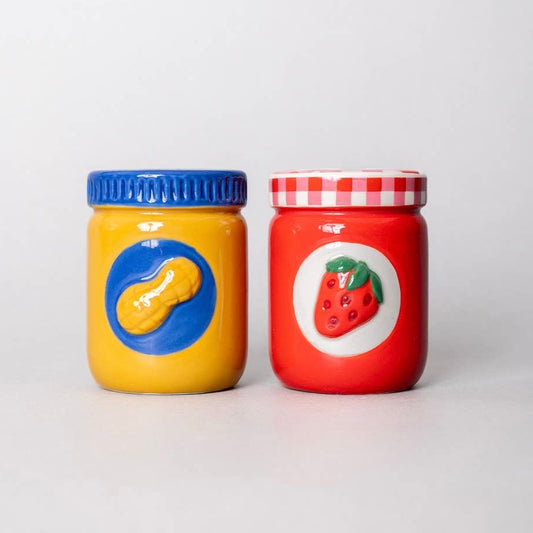 Peanut Butter and Jelly Taper Candle Holder Set