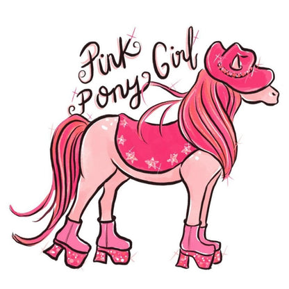 Pink Pony Girl Sticker