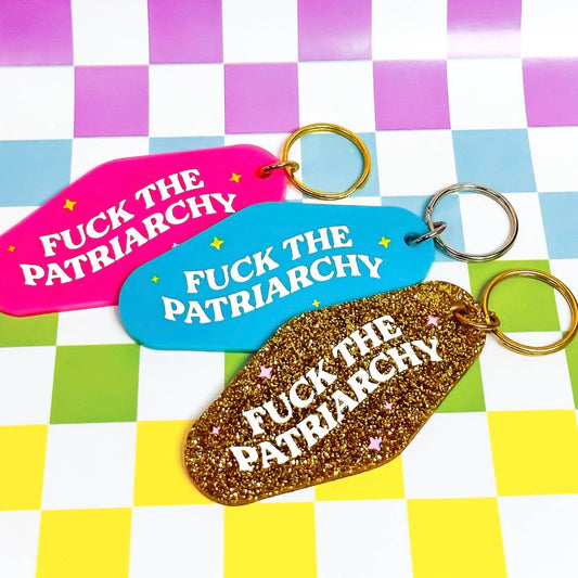 Fuck The Patriarchy Keychain (Gold)