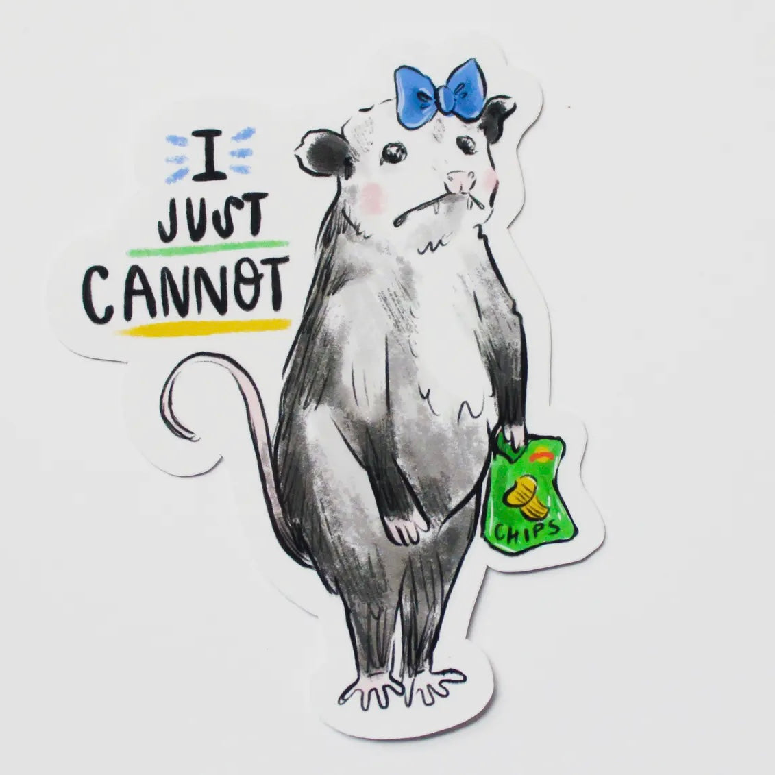 I Just Cannot Possum Sticker