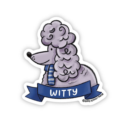 Witty Poodle Sticker